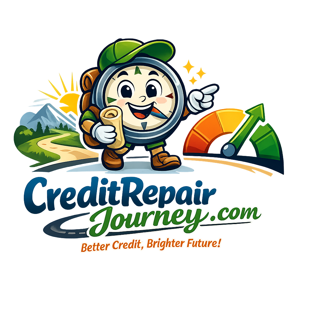 Credit Repair Journey travel mascot logo